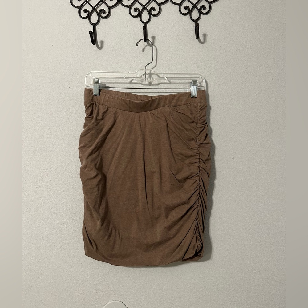 Toad&Co Brown Ruched Mini Skirt